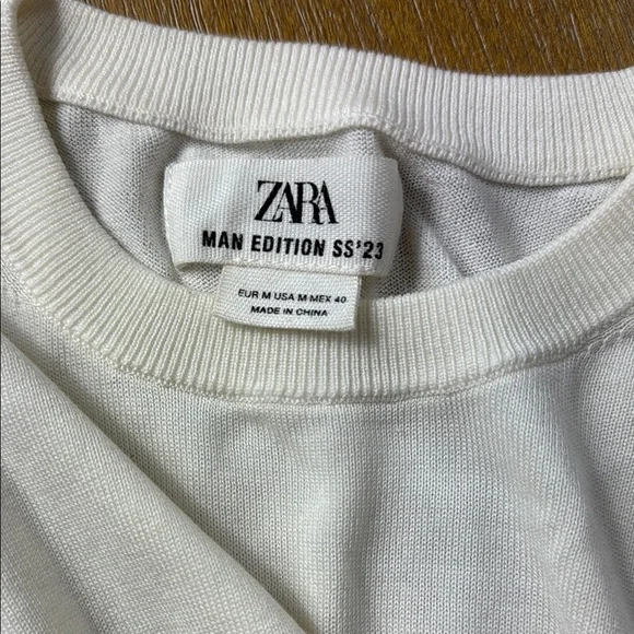 Zara Men's Off-White Crewneck Sweater - Picture 3 of 3